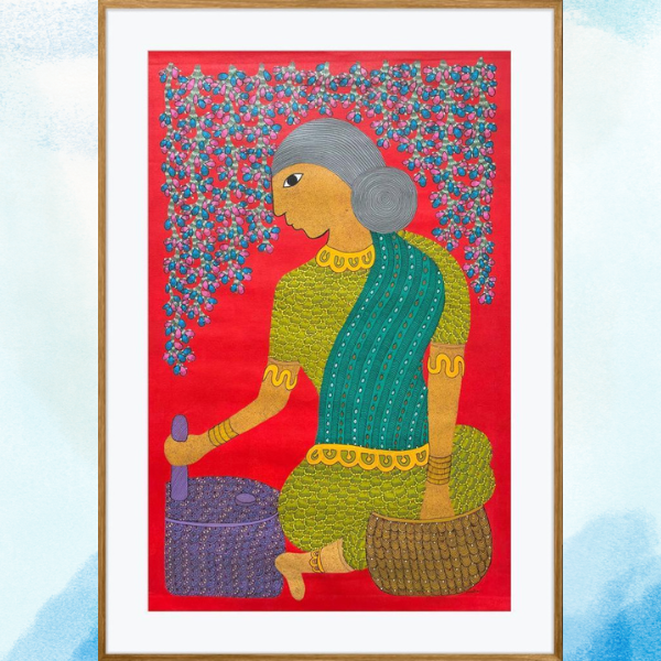 Gond Art Mystic Tribal Woman
