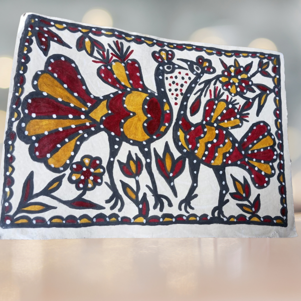 Sohrai Art – Dancing Peacocks