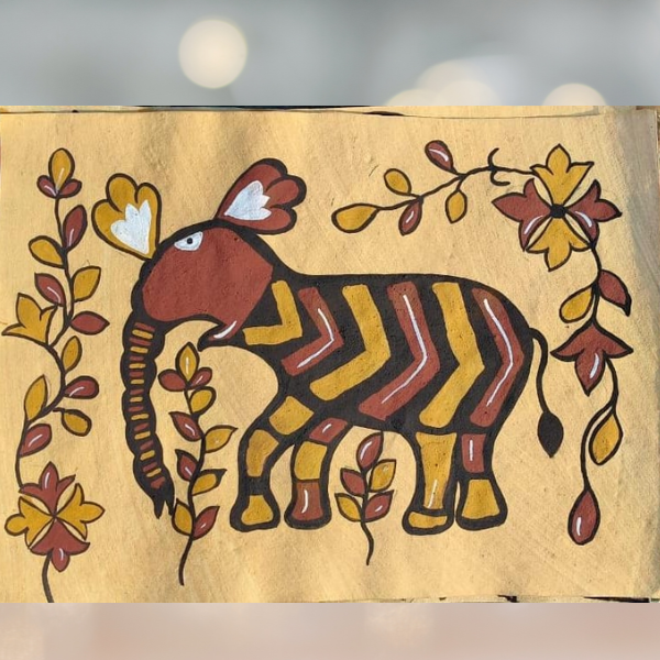 Sohrai Art – Cute Elephant