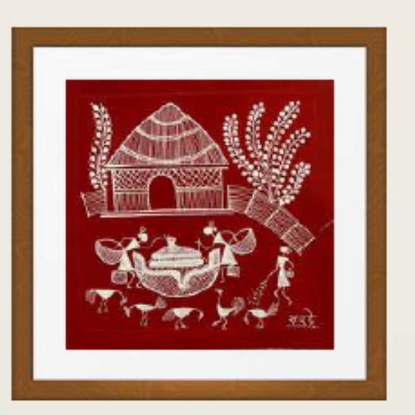 Handmade Warli Painting for Home Space