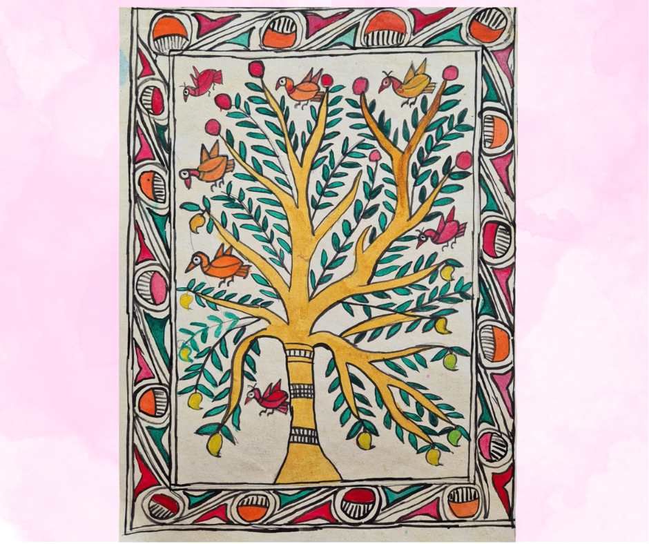 Handmade Madhubani Art – The Blooming Tree