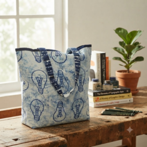 Handmade Cotton Indigo Printed Upcycled Tote Bag